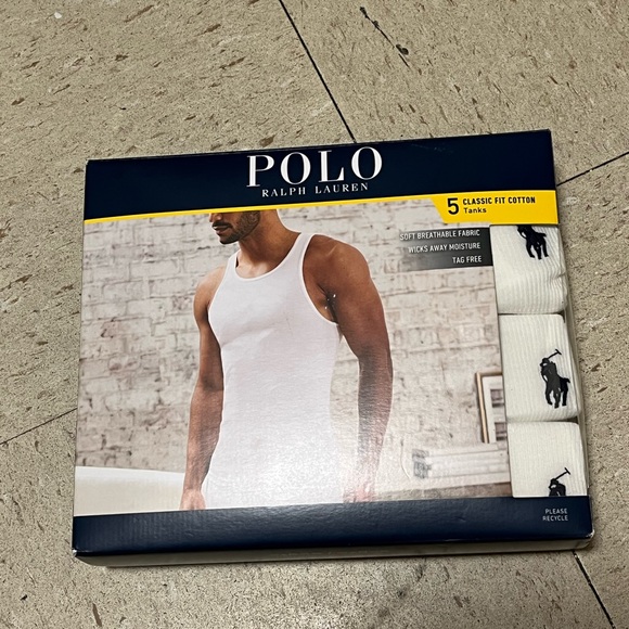 Polo Ralph Lauren Men's White Tank Undershirts - Picture 1 of 5